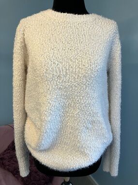 LOFT outlet Cream Fuzzy Sweater